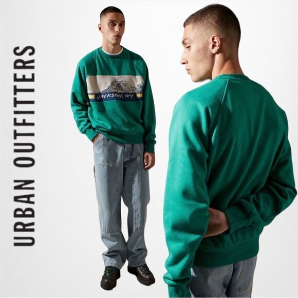 NEW Urban Outfitters UO BDG Snowy Inset Crew Neck Sweatshirt M L - Picture 2 of 3